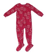 Carters Fleece Footed Pajama Blanket Sleeper Size 6 7 10 12 Peace Sign H... - $525.40 MXN
