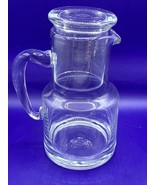 Clear glass bedside carafe tumble Up Blown Glass With Applied Handle 7.5” - $13.09