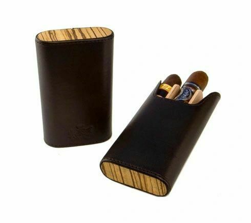 Brizard and Co. - The &quot;Show Band&quot; 3 Cigar Case - Sunrise Black and Zebra... - $149.50