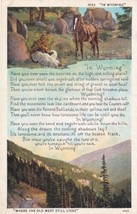 In Wyoming WY Where The Old West Still Lives Cowboy Horse Poem Postcard C14 - £2.44 GBP