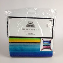 Merchant 41 Pillow Cover 18x18&quot; Multicolor Striped w/ Tassels New - £11.78 GBP
