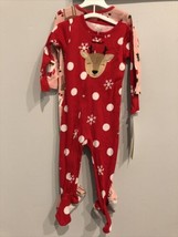 Carters Just One You 2 Footed Blanket Sleeper Holiday Pajamas Red 2 Pc 1... - £13.98 GBP