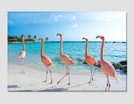 Pink Flamingos Canvas Art Flamingos Print Wild Nature Wall Art Home Decor Flamin - £39.16 GBP