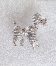 Silver Tone Textured Poodle Brooch Pin Unbranded - £7.79 GBP