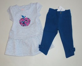 NWT Gymboree Toddler Girls Size 12-18 Months  Apple Dress Teal Jeggings NEW - £16.41 GBP