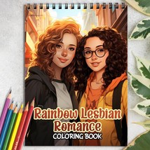 Rainbow Lesbian Romance Spiral-Bound Coloring Book for Adult for Stress Relief - £16.03 GBP