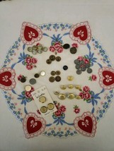 Lot Of Vintage METAL Random 1940s Crafting Buttons Diff Material/Shapes. M.O.P. - £13.33 GBP