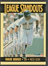 Boston Red Sox Wade Boggs 1990 Fleer League Standouts Baseball Card # 5 ... - £0.39 GBP