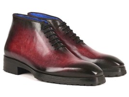 Paul Parkman Mens Shoes Ankle Boots Bordeaux Burnished Leather Handmade ... - $599.99