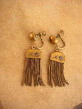 1890&#39;s Victorian tassel dangle earrings - Screw on  tassle earrings - an... - $115.00