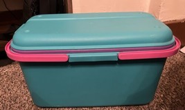 Eagle Craftstor Teal Organizer Storage Tote Container With Purple Tray - £26.89 GBP