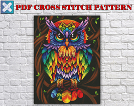 Owl Bird Counted PDF Cross Stitch Pattern Needlework DIY DMC - £3.95 GBP