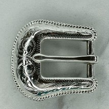 Silver Tone Western Style Small Simple Basic Belt Buckle - £7.11 GBP