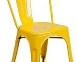 Commercial Grade Yellow Metal Indoor-Outdoor Stackable Chair From Flash - $85.99