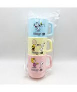 KURA x PEANUTS Snoopy Stackable Plastic Drink Cup 3 piece Set Limited - New - £58.66 GBP