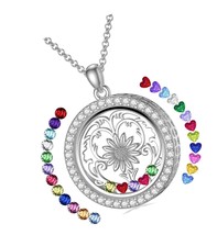 Heart/Round Floating Locket Necklace That Holds DIY - £288.07 GBP