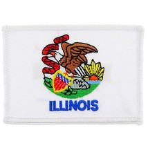 Illinois State Flag Patch 2 1/2&quot; x 3 1/2&quot; - £6.80 GBP