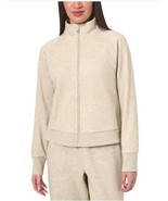 Mondetta Womens Jacket Tan Full-Zip Fleece Pockets Relaxed Fit Heavyweight - $60.37 CAD
