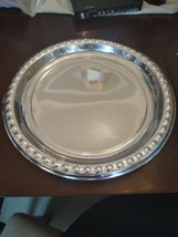 Party Tray Round Tray Silver Plastic 15 In.-Brand New-SHIPS N 24 HOURS - £7.90 GBP