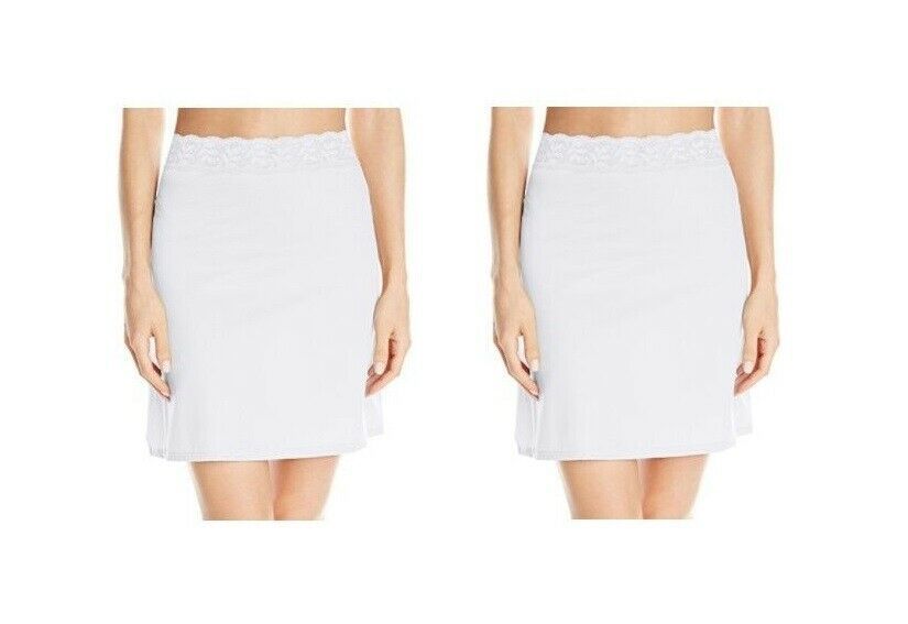 Vassarette Womens *2 Pack* Adjustable Waist Half Slip 11073 White Ice Sm... - $14.24