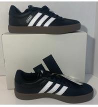 adidas VL Court 3.0 Men&#39;s # 10 Black White Gum ID6286 Skateboard Leather... - $66.49