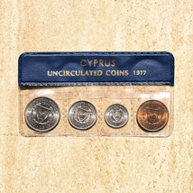 Cyprus 1977 4 Coins Set 5 25 50 100 Mils UNC in Wallet 03155 - £21.51 GBP