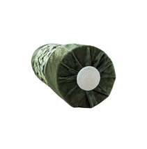 Bolster Pillows, Green Velvet, Floral Cotton, Pipping, Throw Pillow 6x16&quot; - £42.70 GBP
