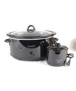 Crock Pot Black The Original Slow Cooker Classic w/ Little Dipper Warmer... - £66.20 GBP