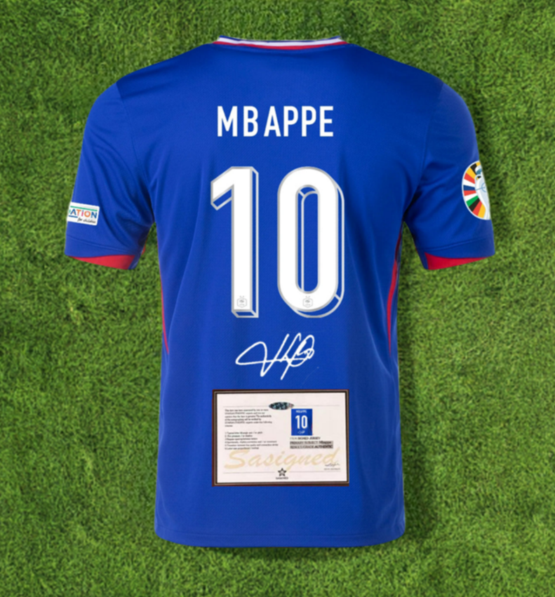 France EURO Mbappe 10 2024 SIGNED Shirt/Jersey (Kylian Mbappe) + COA