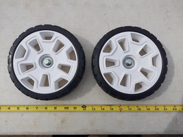 23EE04 Greenworks Pro 80V 22&quot; Snowblower Parts: Pair Of Wheels, Very Good Cond - £11.13 GBP