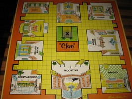 1963 Clue Board Game Piece: Game Board - $15.00