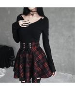 Black Checkered Women&#39;s Gothic Skirt - £21.86 GBP