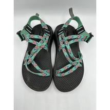 Chaco ZX/1 Youth Size 3 Shoes Green Purple Strappy Adjustable Hiking Sandals - $23.06