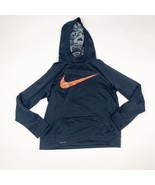 Nike Boys Hoodie Dri-Fit Black Orange Logo XL Long Sleeve Front Pocket P... - $155.41 MXN