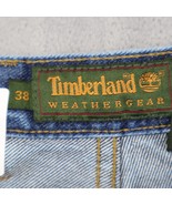 Timberland Weather Gear Pants Mens 38 Blue Denim Flat Front Pockets Jeans - £23.65 GBP