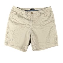 Lee Womens 14 Regular Fit Mid-Rise Khaki Flat Front Chino Shorts Pockets - $13.99