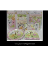 Baby Girl Decor Party Pk (7) Plates Napkins Swirls Invites Centerpiece M... - £14.90 GBP