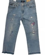 Polo Ralph Lauren Chrystie Kick Flare Crop Jeans Girl Youth Size 16 Casu... - $72.93 CAD