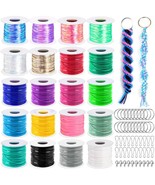 Boondoggle Lanyard String Kit With 20 Rolls Plastic Lacing Cord And 50Pc... - £40.78 GBP