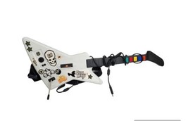 Guitar Hero White Xplorer Guitar Xbox 360 Wired Model With Usb Used - $119.78