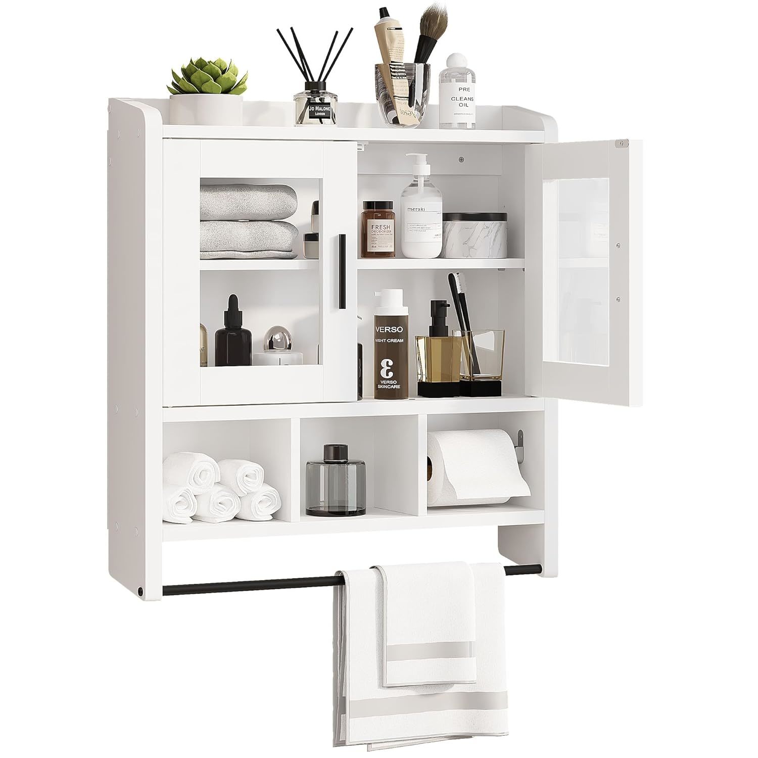 Small Bathroom Storage Cabinet Wall Mounted, Bathroom Wall Cabinet With Towels B