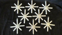 8 Snowflake Ornaments - 5.5&quot; Plastic Christmas Tree Decorations - £3.78 GBP