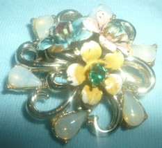 Vintage Rhinestone Flower Cluster Brooch Pin - £4.71 GBP