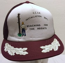 VTG CCSD Installation Dept. Reaching For The Heights Mesh Trucker Hat Po... - £39.41 GBP