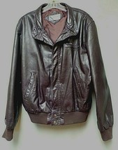 Vintage Members Only Leather Jacket Cafe Racer Mens Size 44 Dark Brown - £62.57 GBP