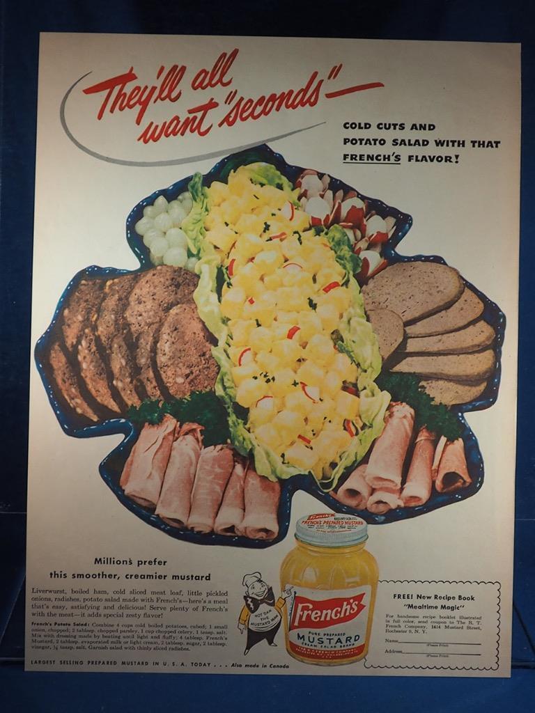 Primary image for Vintage Magazine Ad Print Design Advertising French's Mustard