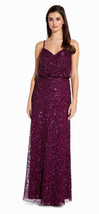 Adrianna Papell Women&#39;s Cabernet Beaded Blouson Gown with Spaghetti Straps  $279 - $170.00