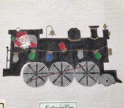 Village Needlecraft Christmas Needlepoint Canvas Santa Claus Train Lights Craft - £35.60 GBP