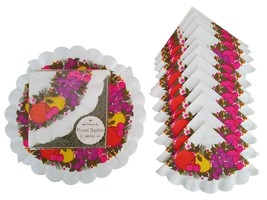 Hallmark Vintage Round Paper Napkins Fruits Bright Colors Made in USA 36... - £12.33 GBP