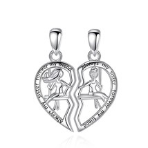 925 Sterling Silver Sisters Swing Best Friend Necklace BFF Friendship Necklace F - £29.86 GBP